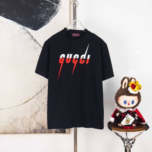 Zp version [Exclusive Supply] Gucci 300g round neck short-sleeved T-shirtBrand c