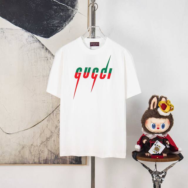 Zp version [Exclusive Supply] Gucci 300g round neck short-sleeved T-shirtBrand c