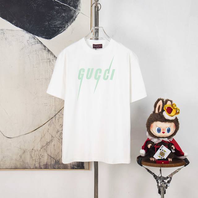 Zp version [Exclusive Supply] Gucci 300g round neck short-sleeved T-shirtBrand c