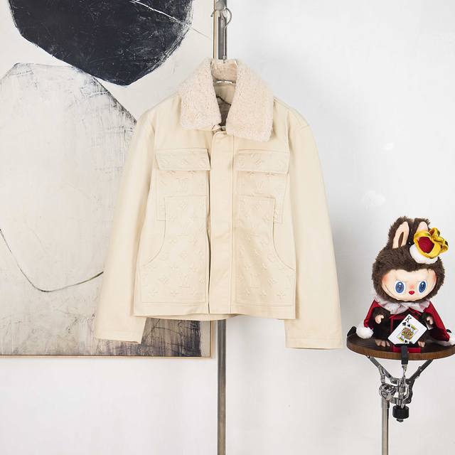 Zp Version [Exclusive] Louis Vuitton Jacquard Denim Wool Collar JacketCraftsmans