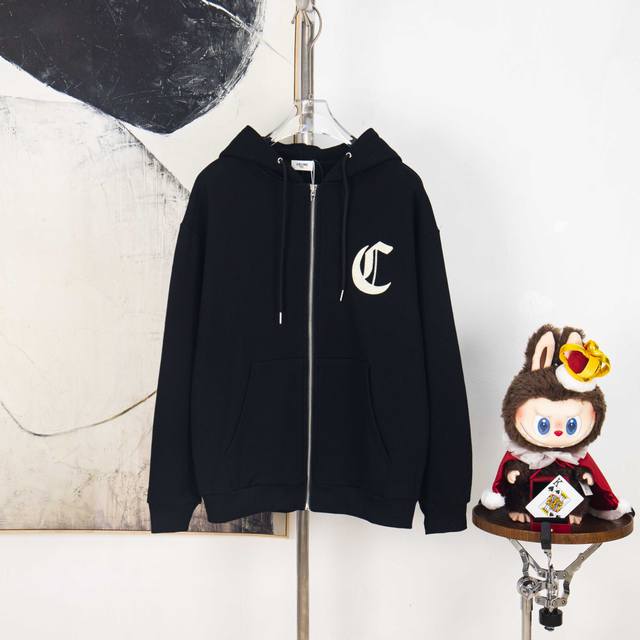 Zp Version [Exclusive Offer] Celine Embroidered Hoodie Zipper Jacket Fabric: 420