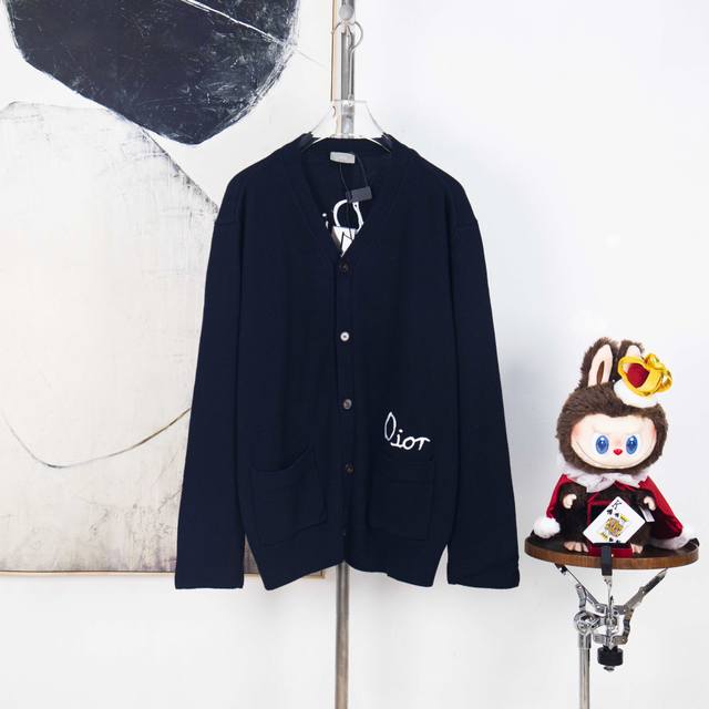 Zp Version [Exclusive] Dior Friends Embroidered Cotton Blend Button Cardigan Fab