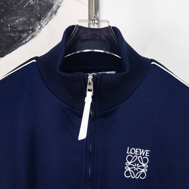 Zp Version [Exclusive] Loewe Embroidered Zipper Jacket Fabric: Made from 40s sil