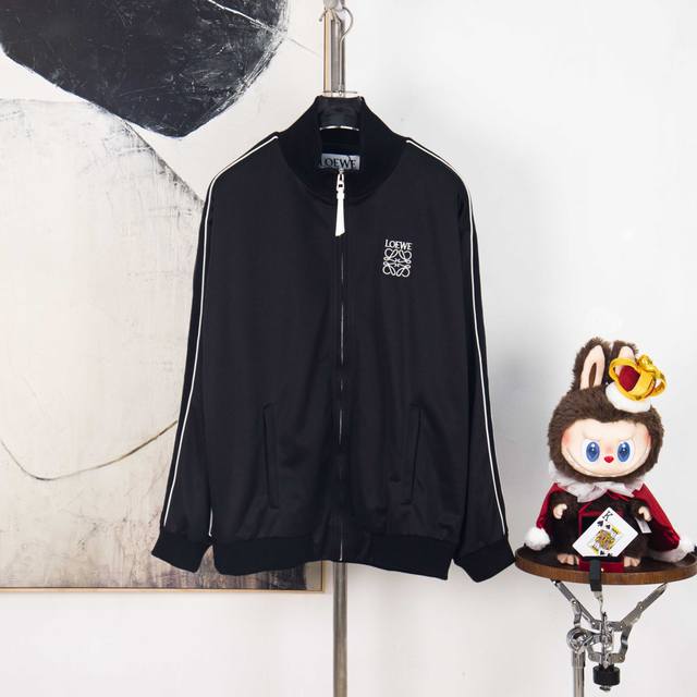 Zp Version [Exclusive] Loewe Embroidered Zipper Jacket Fabric: Made from 40s sil