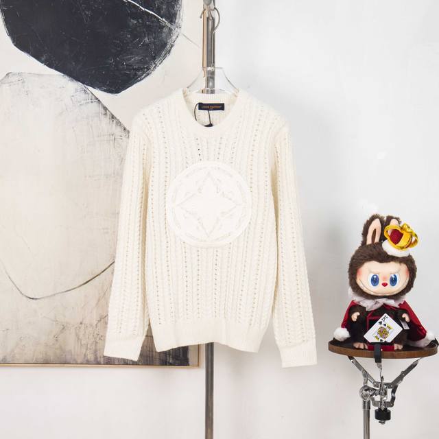 Zp Version [Exclusive] Louis Vuitton Cable Knit Logo Sweater Fabric: Crafted fro