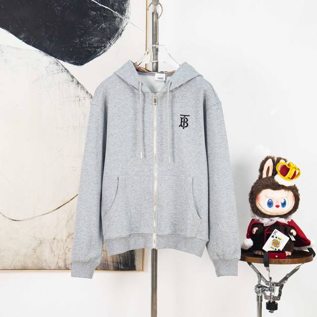 Zp version [Exclusive supply] Burberry plaid hat embroidered hooded jacket Burbe