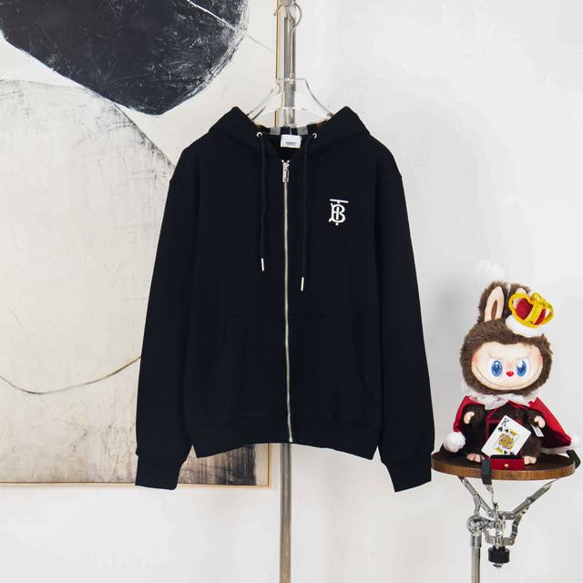 Zp version [Exclusive supply] Burberry plaid hat embroidered hooded jacket Burbe