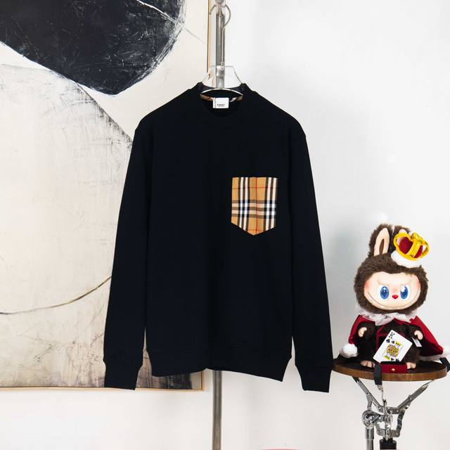 Zp version [Exclusive supply] Burberry classic plaid pocket leather label round