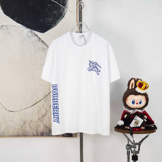 Zp Version [Exclusive] Burberry 270g crew neck short-sleeved T-shirtBrand classi