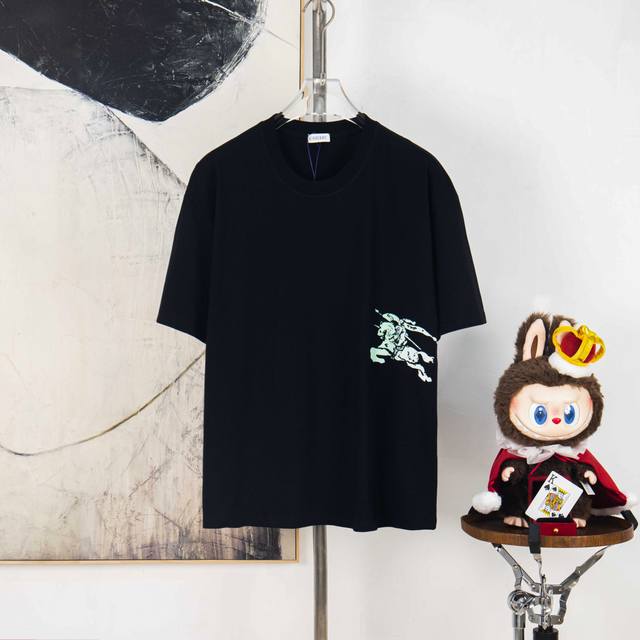 Zp version [Exclusive Supply] Burberry 270g round neck short-sleeved T-shirtBran