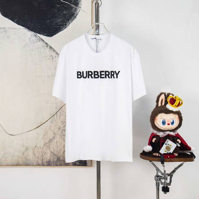 Zp version [Exclusive Supply] Burberry 270g round neck short-sleeved T-shirtBran