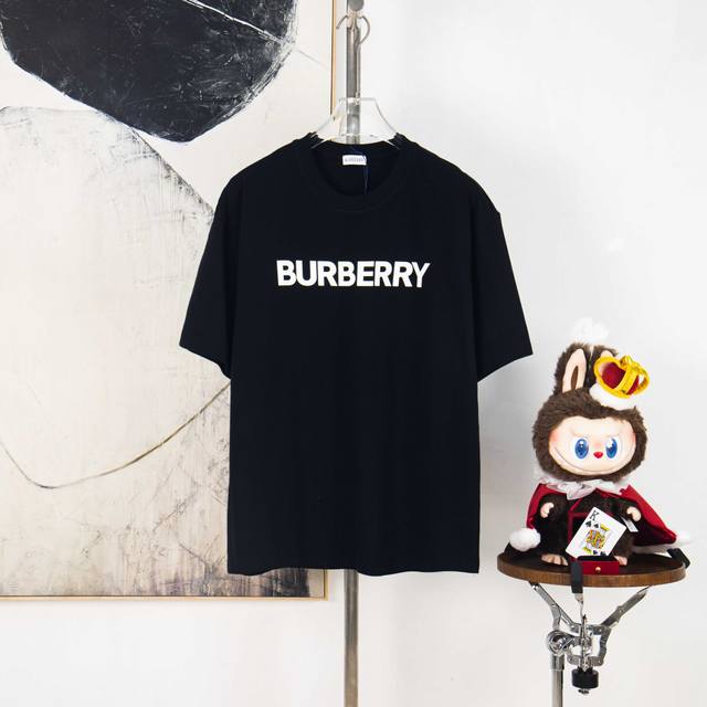 Zp version [Exclusive Supply] Burberry 270g round neck short-sleeved T-shirtBran