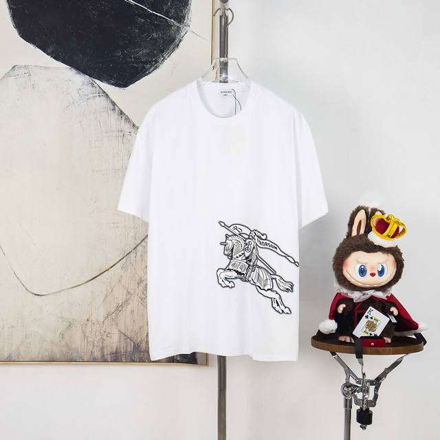 Zp version [Exclusive Supply] Burberry 270g round neck short-sleeved T-shirtBran