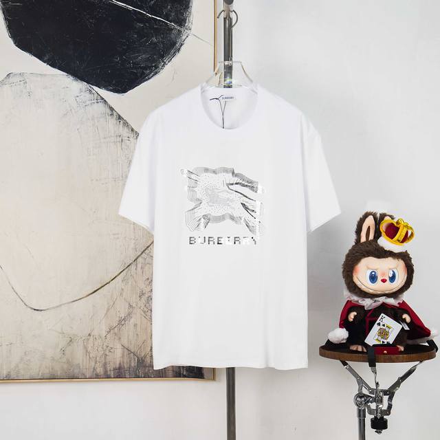 Zp version [Exclusive Supply] Burberry 270g round neck short-sleeved T-shirtBran