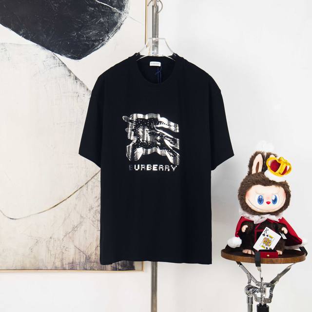 Zp version [Exclusive Supply] Burberry 270g round neck short-sleeved T-shirtBran