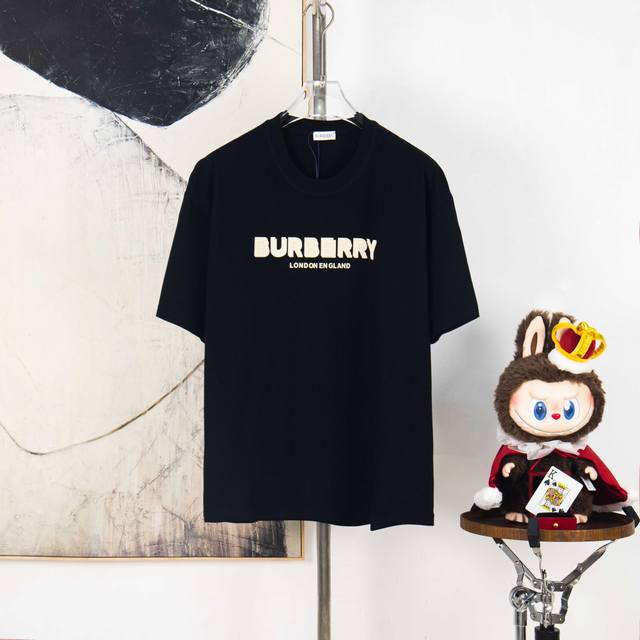 Zp version [Exclusive Supply] Burberry 270g round neck short-sleeved T-shirtBran