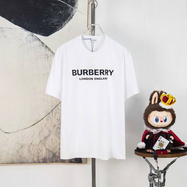 Zp version [Exclusive Supply] Burberry 270g round neck short-sleeved T-shirtBran