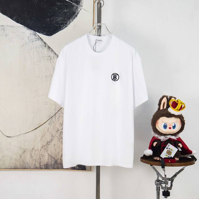 Zp version [Exclusive Supply] Burberry 270g round neck short-sleeved T-shirtBran
