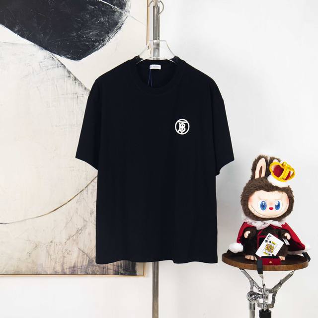 Zp version [Exclusive Supply] Burberry 270g round neck short-sleeved T-shirtBran