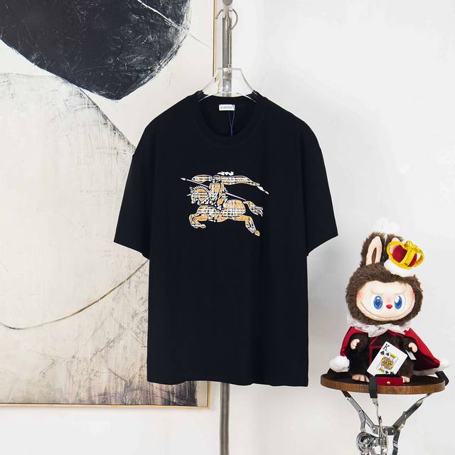 Zp version [Exclusive Supply] Burberry 270g round neck short-sleeved T-shirtBran