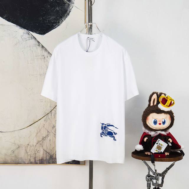Zp version [Exclusive Supply] Burberry 270g round neck short-sleeved T-shirtBran