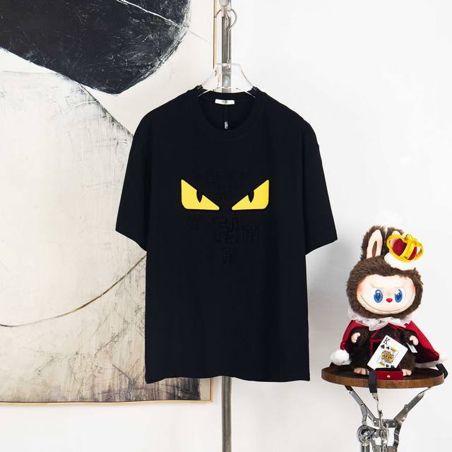 Zp version [Exclusive Supply] Fendi 270g round neck short-sleeved T-shirtBrand c