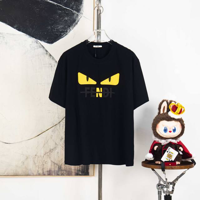 Zp version [Exclusive Supply] Fendi 270g round neck short-sleeved T-shirtBrand c