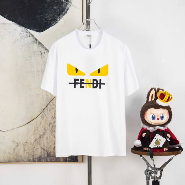 Zp version [Exclusive Supply] Fendi 270g round neck short-sleeved T-shirtBrand c