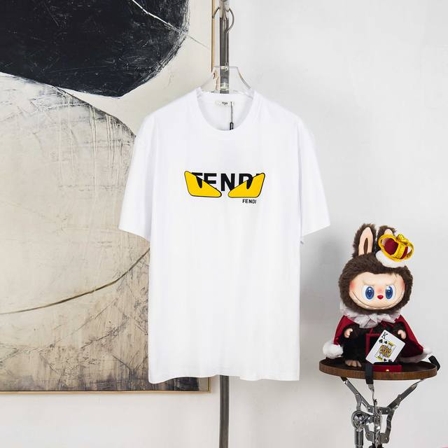 Zp version [Exclusive Supply] Fendi 270g round neck short-sleeved T-shirtBrand c