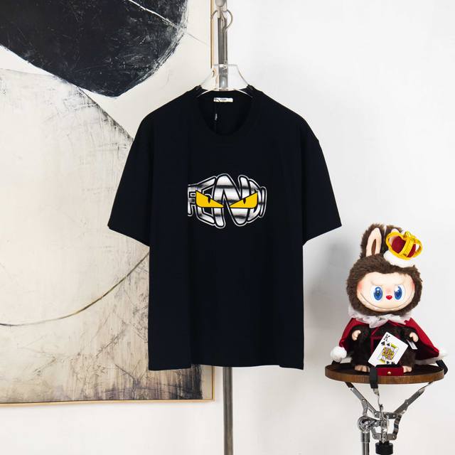 Zp version [Exclusive Supply] Fendi 270g round neck short-sleeved T-shirtBrand c