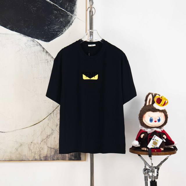 Zp version [Exclusive Supply] Fendi 270g round neck short-sleeved T-shirtBrand c