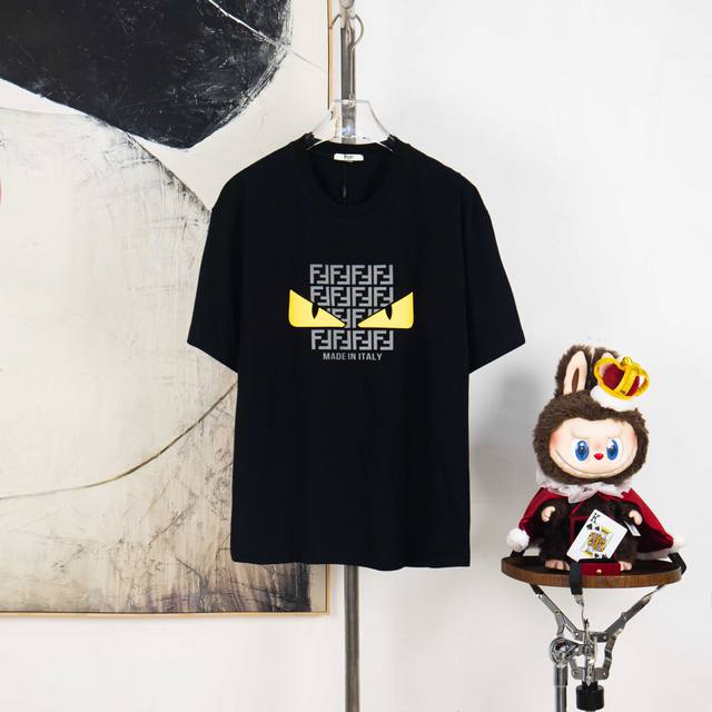 Zp version [Exclusive Supply] Fendi 270g round neck short-sleeved T-shirtBrand c