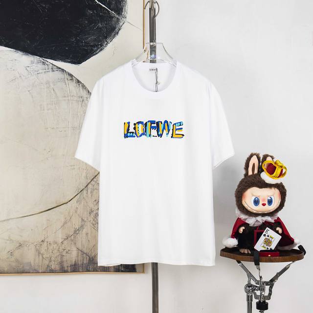 Zp version [Exclusive Supply] Loewe 270g round neck short-sleeved T-shirtBrand c