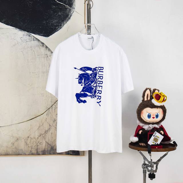 Zp version [Exclusive Supply] Burberry 270g round neck short-sleeved T-shirtBran