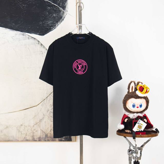 Zp version [Exclusive supply] Lv Louis Vuitton 300g round neck short-sleeved T-s