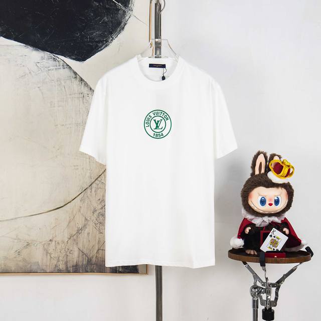 Zp version [Exclusive supply] Lv Louis Vuitton 300g round neck short-sleeved T-s