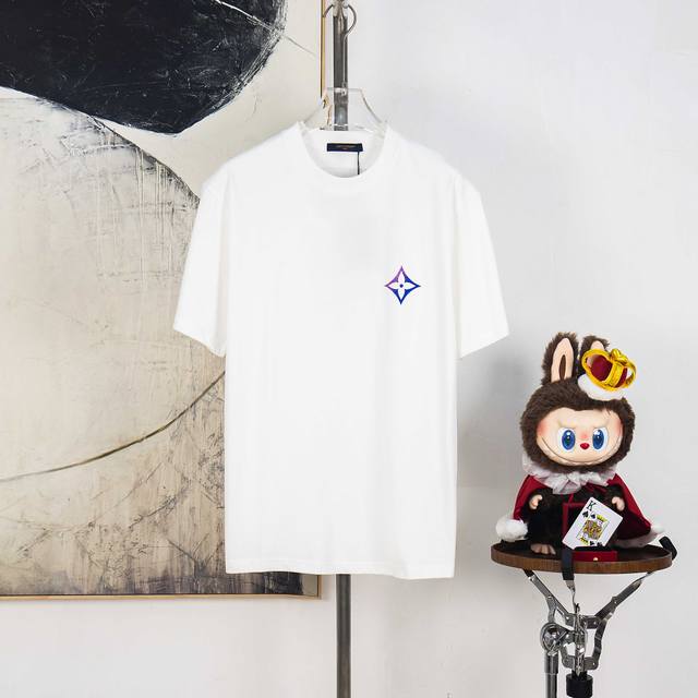 Zp version [Exclusive supply] Lv Louis Vuitton 300g round neck short-sleeved T-s