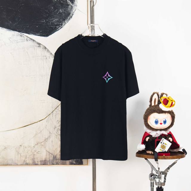 Zp version [Exclusive supply] Lv Louis Vuitton 300g round neck short-sleeved T-s