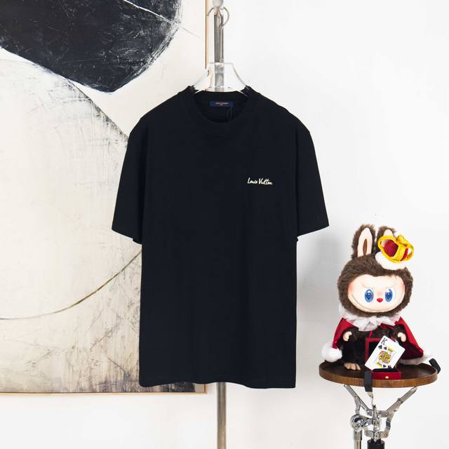 Zp version [Exclusive supply] Lv Louis Vuitton 300g round neck short-sleeved T-s