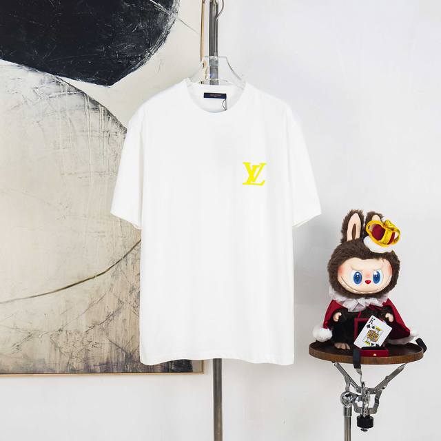 Zp version [Exclusive supply] Lv Louis Vuitton 300g round neck short-sleeved T-s