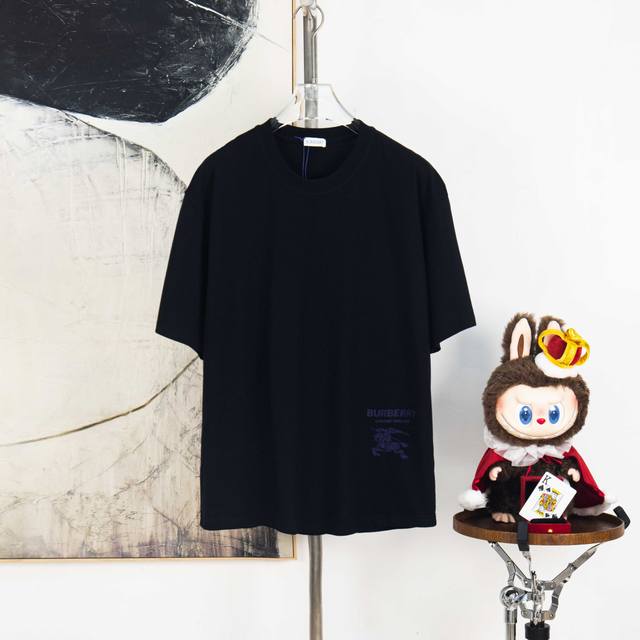 Zp Version [Exclusive] Burberry 270g crew neck short-sleeved T-shirtBrand classi