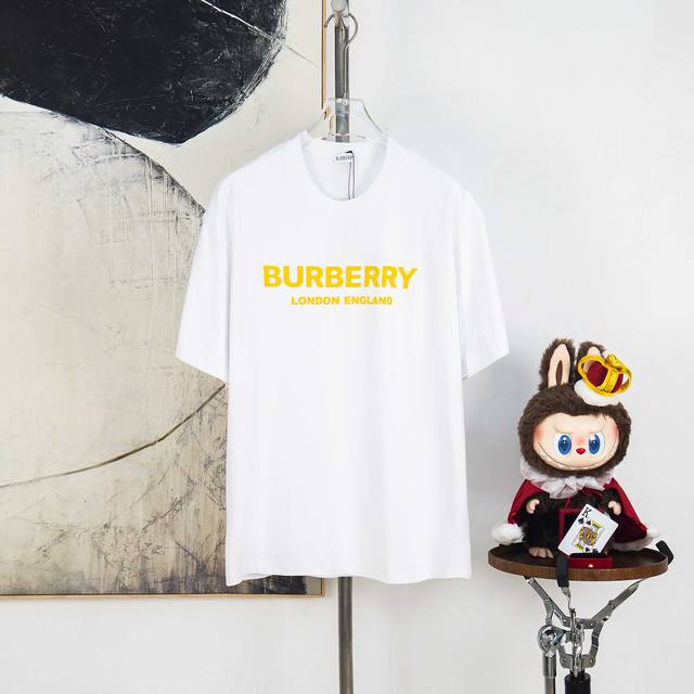 Zp version [Exclusive supply] Burberry 270g round neck short-sleeved T-shirtBran