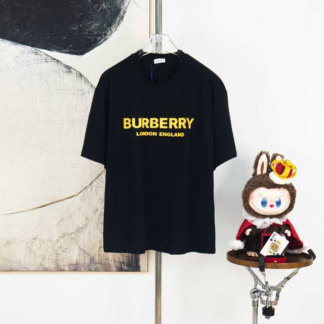Zp version [Exclusive supply] Burberry 270g round neck short-sleeved T-shirtBran