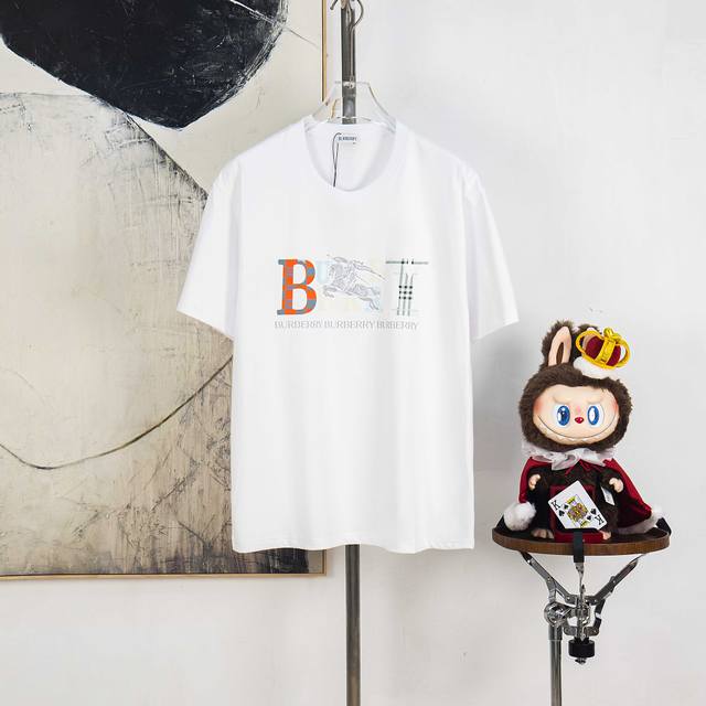 Zp version [Exclusive Supply] Burberry 270g round neck short-sleeved T-shirtBran
