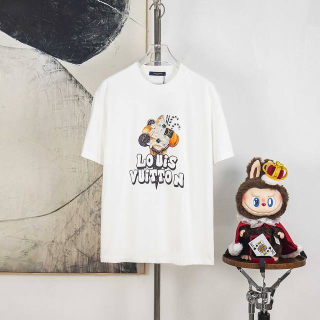 Zp version [Exclusive supply] Lv Louis Vuitton 300g round neck short-sleeved T-s