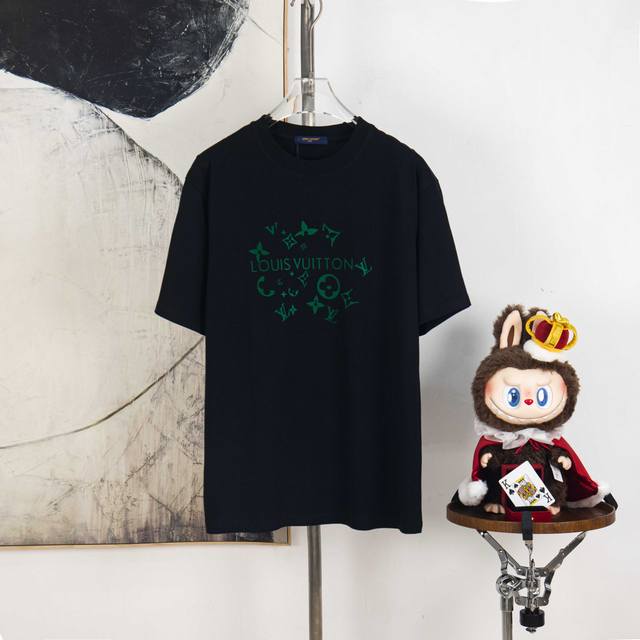 Zp version [Exclusive supply] Lv Louis Vuitton 300g round neck short-sleeved T-s