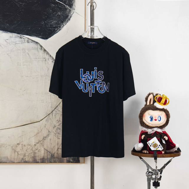 Zp version [Exclusive supply] Lv Louis Vuitton 300g round neck short-sleeved T-s