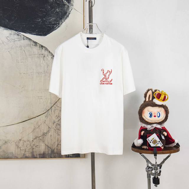 Zp version [Exclusive Supply] Lv Louis Vuitton 300g round neck short-sleeved T-s