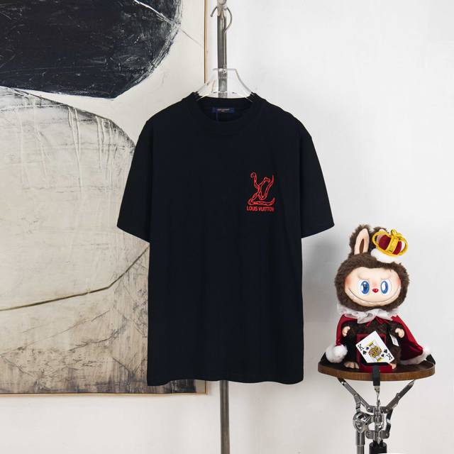Zp version [Exclusive Supply] Lv Louis Vuitton 300g round neck short-sleeved T-s