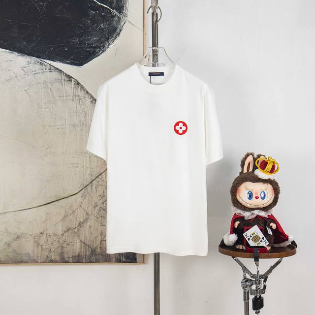 Zp version [Exclusive supply] Lv Louis Vuitton 300g round neck short-sleeved T-s